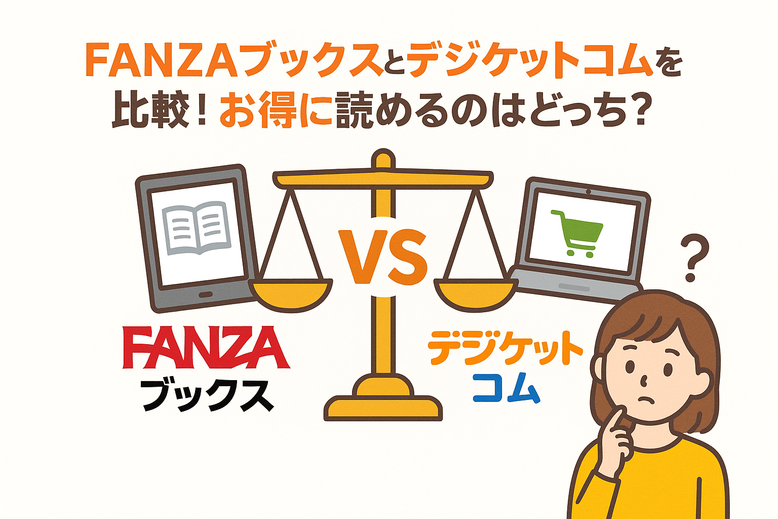 FANZAブックスとデジケットコムを徹底比較！オトナコミックをお得に読めるのはどっち？